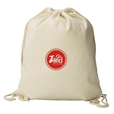 China 100% Eco-friendly Reusable Organic Canvas Cotton Promotion Training Drawstring Backpacks for sale