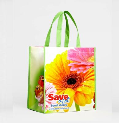 China 100% Full Printing Eco-friendly Laminated Polypropylene PP Nonwoven Shopping Bags for sale