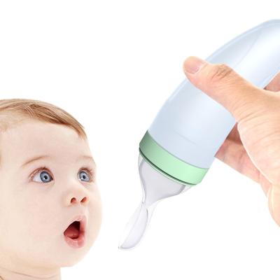 China BPA Free Portable Custom Logo OEM ODM Biberones Bebe Silicone Baby Feeder Spoon Feeding Bottle for sale