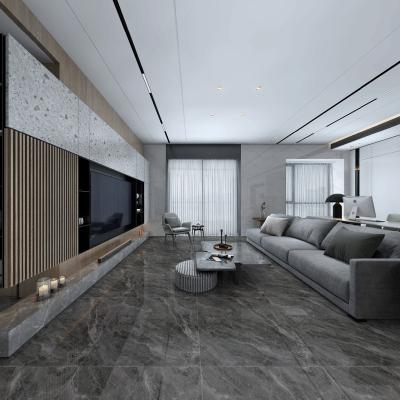 China Modern Home Bathroom Hotel Bathroom Marble Gray Full Body Ceramic Tiles Canada Glossy Glazed Porcelain Floor Tile for sale