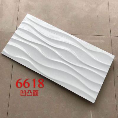 China 300x600 New Zealand Popular Modern Minimalist Three Dimensional Pure White Glossy Kitchen Wall Ceramic Tiles for sale