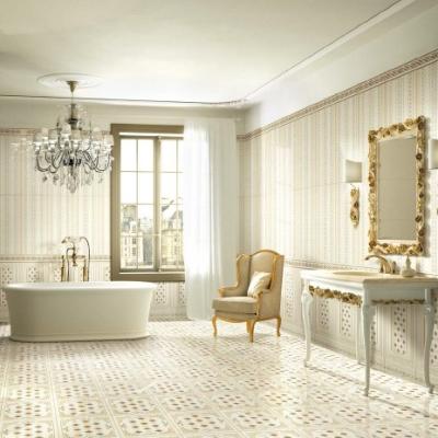 China Royal Palace Rustic European Style Bathroom Tiles Classic Noble Washroom 300x800 Glazed Matte Ceramic Wall Tiles for sale