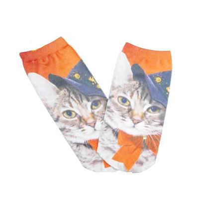 China Halloween disposable socks with cats and pumpkin designs for sale