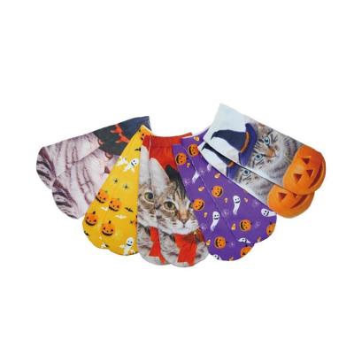 China Halloween disposable socks with cats and pumpkin designs for sale