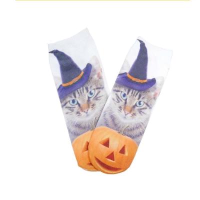 China Halloween disposable socks with cats and pumpkin designs for sale