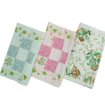 China Flower Pattern Muslin Cotton Kitchen QUICK DRY Tea Towel For Custom Printing Logos for sale