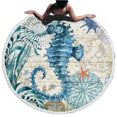 China New type 100% micro fiber custom print soft round beach towel, beach towel for sale