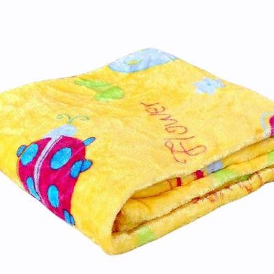 China Disposable super soft polyester fleece coral blanket, silk screen printing custom blanket for sale