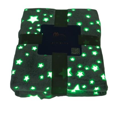 China Disposable Glow in the Dark Flannel Blanket with Custom Logo for sale