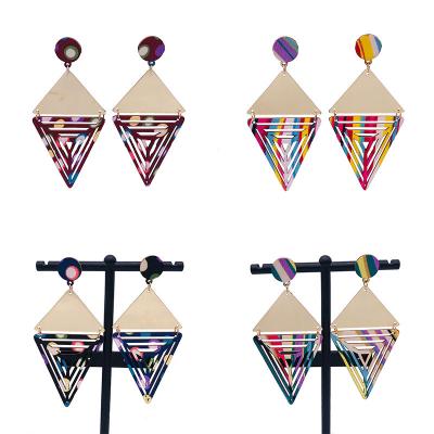 China Other wholesale gold mirror acrylic with wood fabric wooden earrings for sale