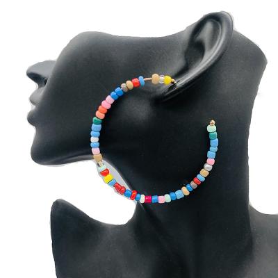 China Cute Irregular Multi Color Pearl Circle Earrings For Girl for sale