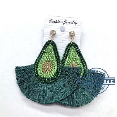 China New Arrival Cute Fruit Shape Multicolor Cute Shiny Tassel Drop Earrings For Girl for sale