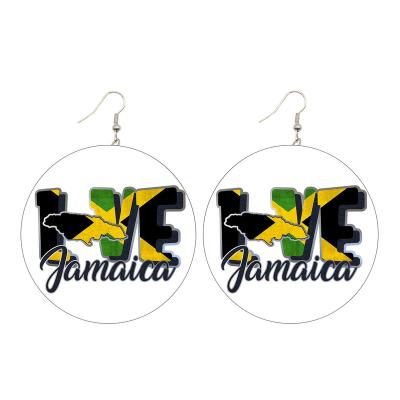 China CLASSIC Jamaica Jewelry Wooden Love Earrings Colorful For Girl for sale