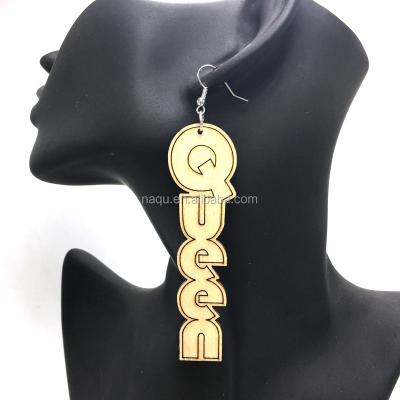 China Other Wholesale Unfinished Queen Wooden Earrings for sale