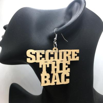 China Other Unfinished Laser Cut Fix Bag Wood Earrings for sale