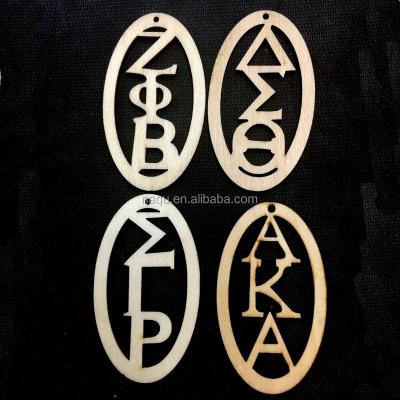 China FASHIONABLE Unfinished Greek Sorority Wooden Earrings for sale