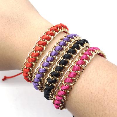 China BOHEMIA Design Gold Plated Braided Chain Bracelet For Women for sale