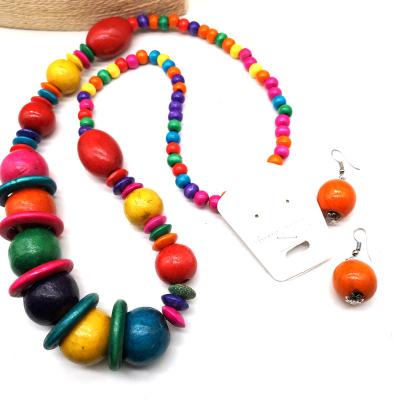 China Hot Sale Casual/Sporty African Beads Wooden Necklace for sale