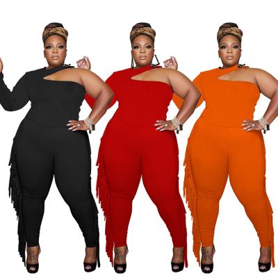 China Plus Size Spring Anti-pilling Clothing Off The Shoulder 2 Piece Set Women's Clothing Two Piece Pants Set Women for sale