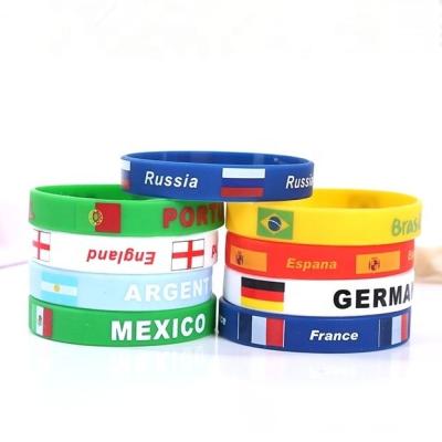 China CLASSIC Custom Design Silicon Flag Wristband / Silicone Flag Wristband / Silicone Elastic Bands for sale