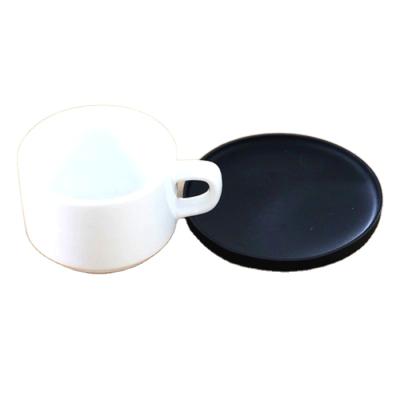 China Sustainable Simple Square Round Round Cup Pad Black And White Heat Insulation Pad Anti Slip Pad for sale