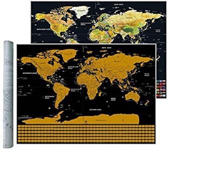 China Scratch Scratch Black Gold Map World Tourism Scratch Map Custom Home Items for sale