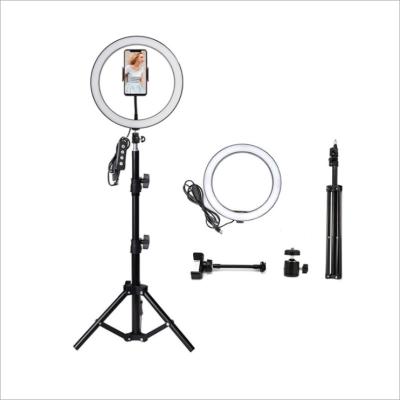 China New Foldable Live Broadcast Fill Light 10 Inch Tripod Beauty Landing Light Ring Fill Light for sale