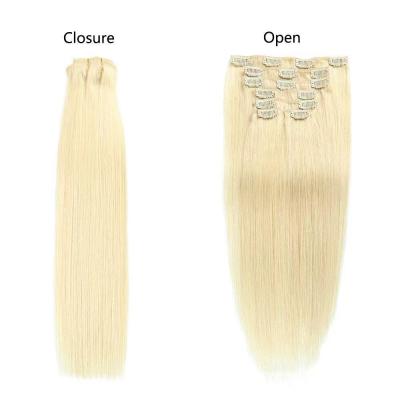 China Brazilian Straight Straight Double Drawn Cuticle Aligned Cuticle Aligned Hair Extension , Virgin Remy Clip In Indian Human Hair Extension for sale