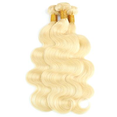 China Straight 613 Virgin Brazilian Hair Weave Bundle 613 Blonde Hair Extensions Weave Double Hair Weft Bundles for sale