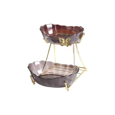 China Various Two Layers Snack Serving Plate Widely Used Popular Hot Selling Decorative Dried Fruit Nuts Fruit Bowl Rack for sale