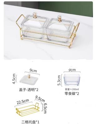 China Cheap Custom Glass Tapas Dish With Stand Viable Factory Dessert Dish Snack Bowl Dish Nuts Candy Serving Stand for sale