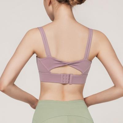 China Breathable High Print Solid Color Crop Top Sports Bra Sports Bras Ladies Top Fitness for sale