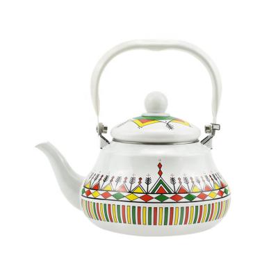 China TK121 Large Enamel Teapot Stainless Steel Teapot Handle Durable Kettle for sale