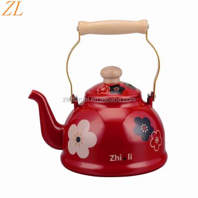 China Sustainable TK188 Enamel Teapot Whistling Kettle Enamel Teapot for sale