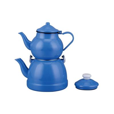 China Sustainable Enamel Kettle Pot Sets Enamel Teapot Litchen Utensil Enamel Kettle for sale