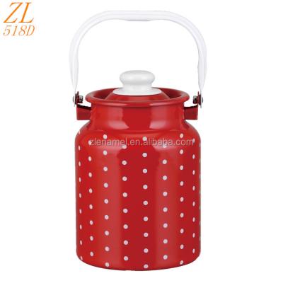 China Sustainable Zhili 518D Enamel Kitchenware Enamel Milk Pail Enamel Buckets for sale