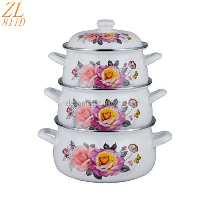 China Sustainable Zhili 811D Cookware Set Pot Enamel Clear Glass Cooking Pot for sale