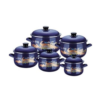 China Sustainable Enamel Kitchenware Enamel Pot Set Small Size Baby Pot for sale