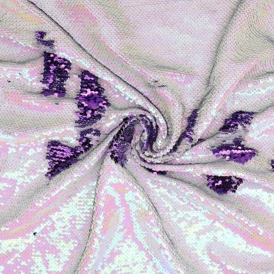 China [sustainable sequin fabric] multiple colors white reversible sequin fabric for sale