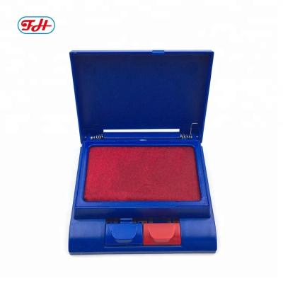 China Two office use plastic stamp pads blue and red in one stamp pad for sale