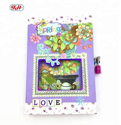 China 32K A5 Gift Notebook LOVE Designs Daily Diary With Lock for sale