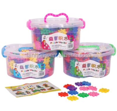 China Plastic Jigsaw Toys Building Block Blocks Jigsaw Puzzle Educational Block for sale