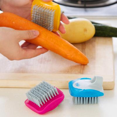 China Hand in Potato Running Manual Vegetable Fruit Radish Device Washing Dish Brush Mini Fruit Vegetable Cleaning Brush for sale