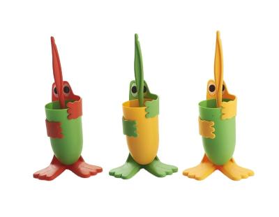 China Hot Sale Creative Cartoon Frog Hand Colorful Toilet Brush Set With Basic Household Toilet Animal Cleaning Brush for sale