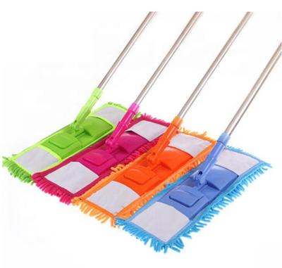 China Sustainable Hot Sale Floor Broom Cleaner 360 Rotation Crawler Flat Broom With Telescopic Handle for sale