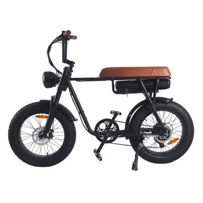 China Aluminum Alloy Best Selling USA Retro Vintage Style 350W 500W 750W Motor Fat Tire High Speed ​​Offroad Cruiser Electric Bicycle for sale