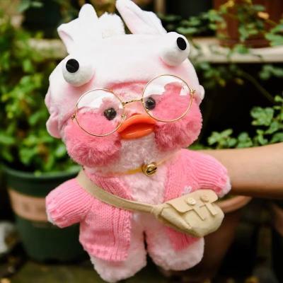 China 30CM Mimi Yellow Duck Plush Toy Kawaii Pink Cafe Home Sound Dolls Kids Kawaii Plush Toys Cute Soft Animal Rag Doll for sale