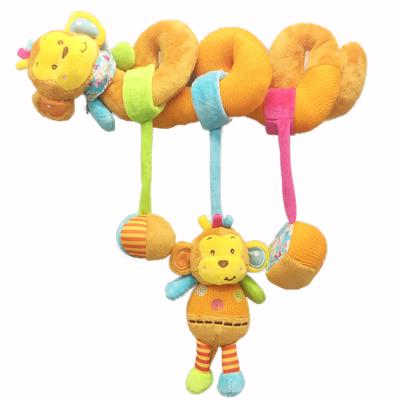 China Plush OEM Stuffed Cute Fashion Cartoon Baby Crib Toys Monkey Spiral Crib Hanging Toys for sale