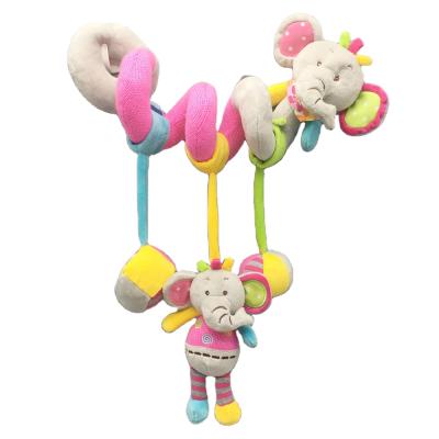 China Cute Plush Cartoon Animals Crib Sprial Toy With Hanging Soft Toys for sale