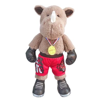 China Creative home plush champion toy rhion boxing toy for boy gift for sale